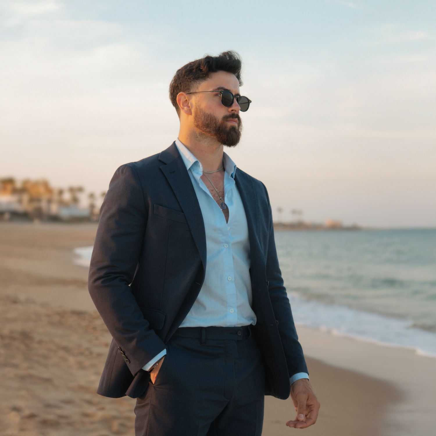 Lunettes de soleil homme Capri Obsidian Royal C2 — monture métal acétate premium Tunisie